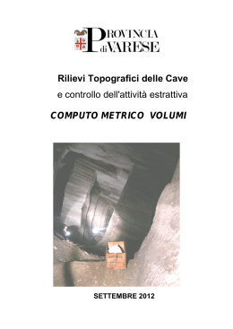 Computo metrico volumi - Cartografia Provincia di Varese