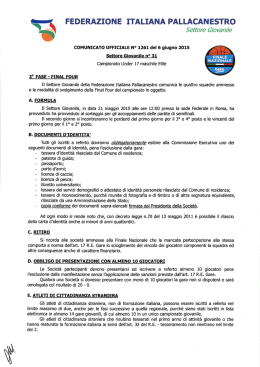 Settore Giovanile - Federazione Italiana Pallacanestro