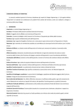 CONDIZIONI GENERALI DI FORNITURA Le presenti condizioni