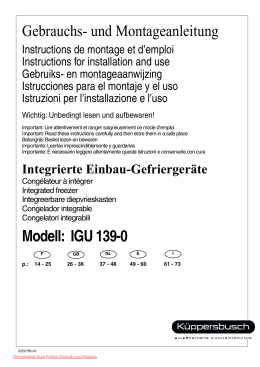 Kuppersbusch IGU 139-0 Fridge Freezer Operating Instructions