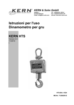 Istruzioni per l`uso Dinamometro per gru KERN HTS