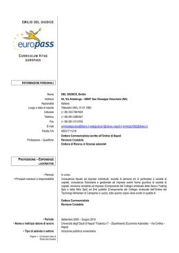 Curriculum Vitae in formato europeo