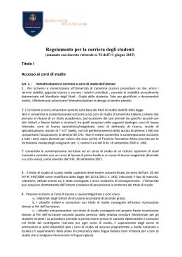 Regolamento per la carriera degli studenti