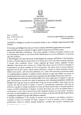Obblighi di servizio del personale docente e