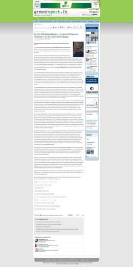 Le idee dell`ambientalismo: i 50 anni di Primavera Silenziosa, i 40