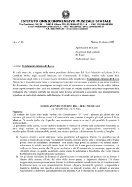 Nuovo Regolamento Liceo + Modulo autorizzazione Maggiorenni