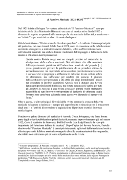 &ldquo;Il Pensiero Musicale&rdquo;, nato per i