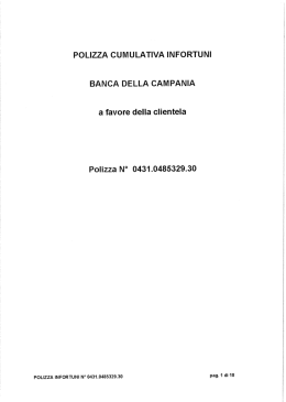 POLIZZA CUM ULATIVA INFORTUNI BANCA DELLA CAM PANIA