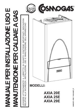 MANUALE PER INSTALLAZIONE USO E MANUTENZIONE PER