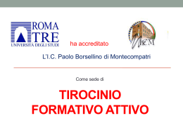 Tirocinio Formativo Attivo - Istituto Comprensivo Monte Compatri