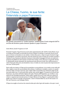 l`intervista a papa Francesco - Parrocchia San Giuseppe Lavoratore