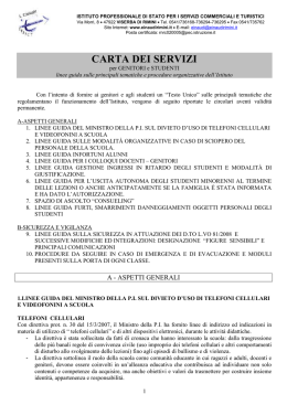 Carta dei Servizi GENITORI e STUDENTI