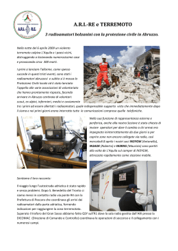 relazione viaggio Abruzzo terremoto