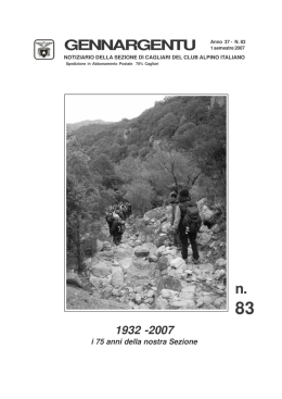 Gennargentu anno 37 - nr. 83 - Club Alpino Italiano
