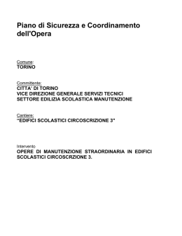 Piano di Sicurezza e Coordinamento dell`Opera - Bandi on-line