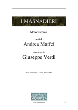 I masnadieri - Libretti d`opera italiani
