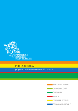 proposte 2013-2014 - Fondazione Benetton Studi Ricerche