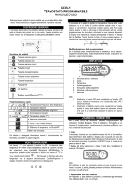 TERMOSTATO PROGRAMMABILE MANUALE D`USO