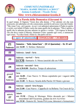cp 160221 - Comunit&agrave; Pastorale Maria Madre presso la Croce