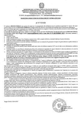 Bando esami per conduttori generatori di vapore 2016