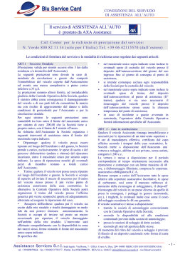 Il servizio di ASSISTENZA ALL`AUTO &egrave; prestato da AXA Assistance