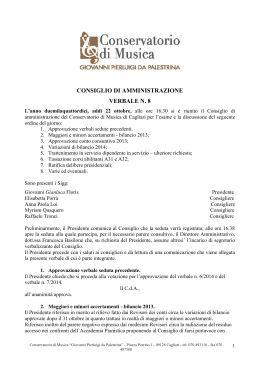 ()Verbale CDA 8 del 2014 - Conservatorio Pierluigi da Palestrina