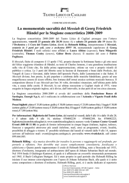 comunicato messiah - Teatro Lirico di Cagliari