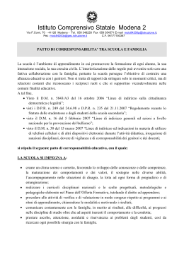 patto di corresponsabilita - Istituto Comprensivo Statale Modena 2