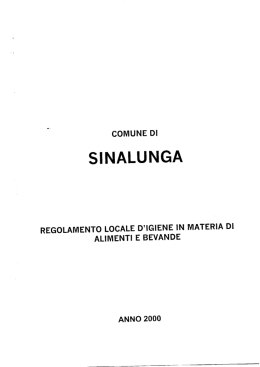 Regolamento locale d`igiene in materia di alimenti e
