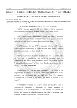 Decreto Ministeriale - Mercedes Benz Registro Italia