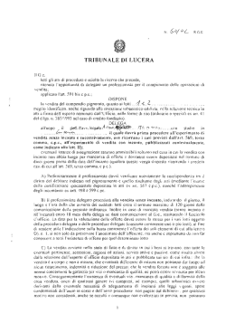 Avviso di Vendita - Vendite