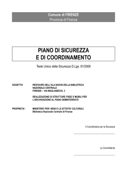Piano per la sicurezza e coordinamento e crono programma