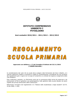 regolamento primaria.10-11 - Istituto Comprensivo Statale di Pitigliano