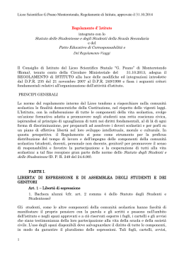 Regolamento d`Istituto - Liceo Scientifico "G. Peano"