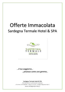 Offerte Immacolata Sardegna Termale 2015