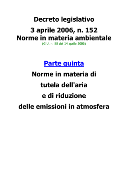 Decreto legislativo 3 aprile 2006, n. 152 Norme in materia