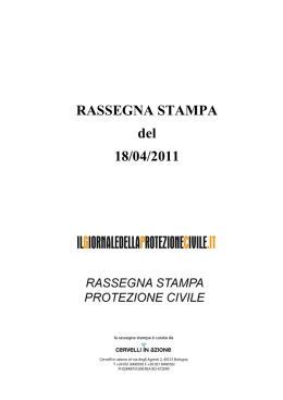 rassegna stampa Protezione civile 18 aprile