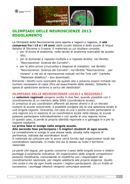 OLIMPIADI DELLE NEUROSCIENZE 2013 REGOLAMENTO