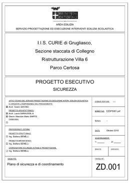 ZD.001 Piano di sicurezza e di coordinamento