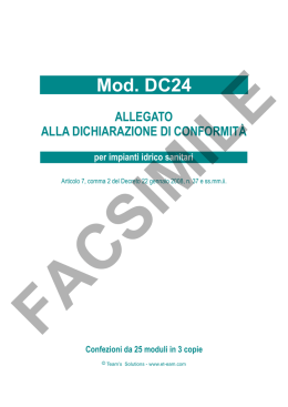 Mod. DC24 ALLEGATO ALLA DICHIARAZIONE DI CONFORMIT&Agrave;