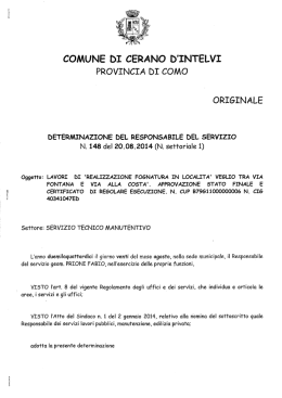 COMUNE DI CERANO D`INTELVI PROVINCIA DI COMO