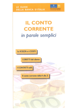 Il conto corrente