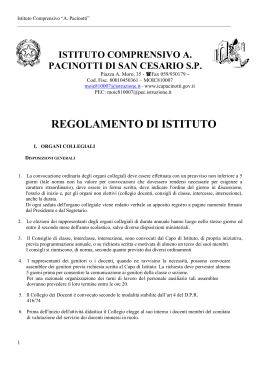 regolamento di istituto - Ist. Compr A. Pacinotti