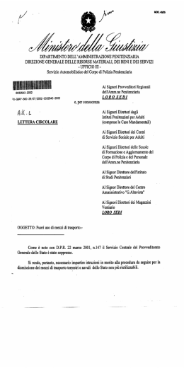 dipartimento dell`amministrazione penitenziaria direzione
