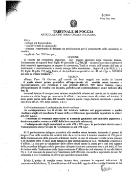 tribunale di foggia - Vendite