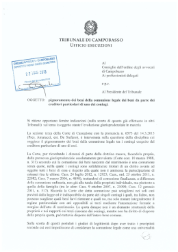 trib.cb-pignoramento dei beni dell comunione legale