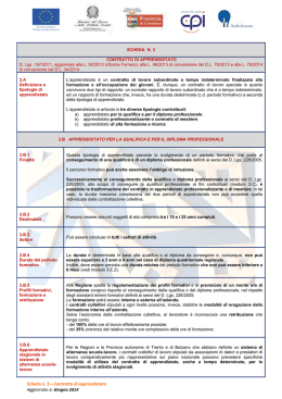 SCHEDA N. 3 CONTRATTO DI APPRENDISTATO D. Lgs. 167/2011