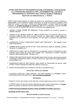 manifestazione d`interesse e domanda di partecipazione