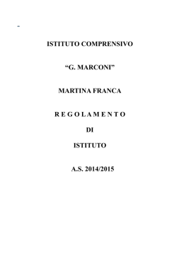 ISTITUTO COMPRENSIVO &ldquo;G. MARCONI&rdquo; MARTINA FRANCA