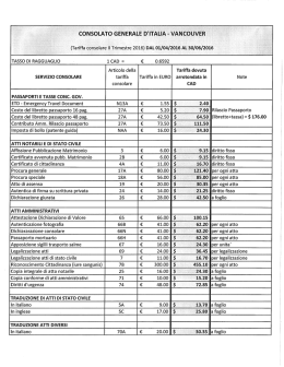Decreto consolare di ragguaglio II trimestre 2016